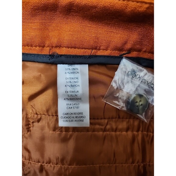 Calvin Klein Highline Ankle Dress Pants Womens 12 Brown Linen Blend Tapered NEW - Picture 10 of 11